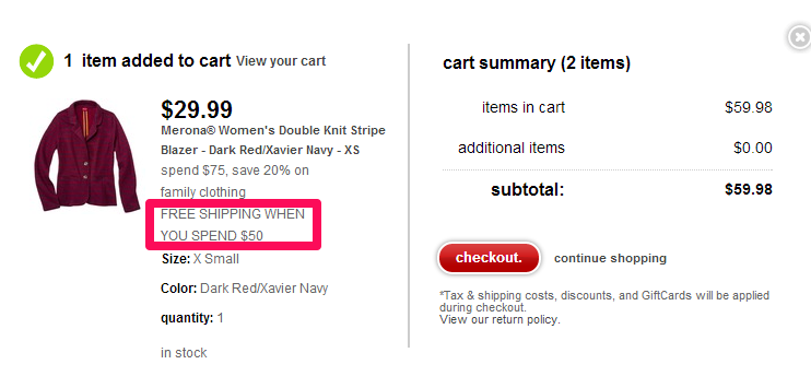 Minimum Order Threshold