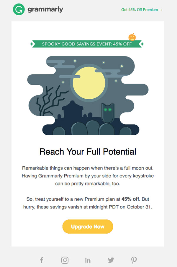 Simple Design for Halloween Email Template