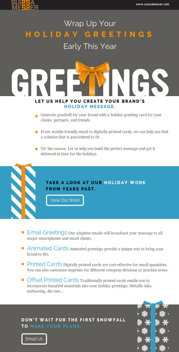 Holiday wishes email template