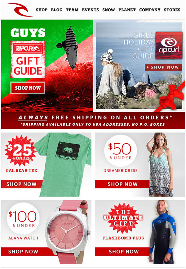 Holiday Gift Guide Email Template