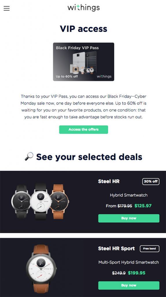 black friday VIP pass