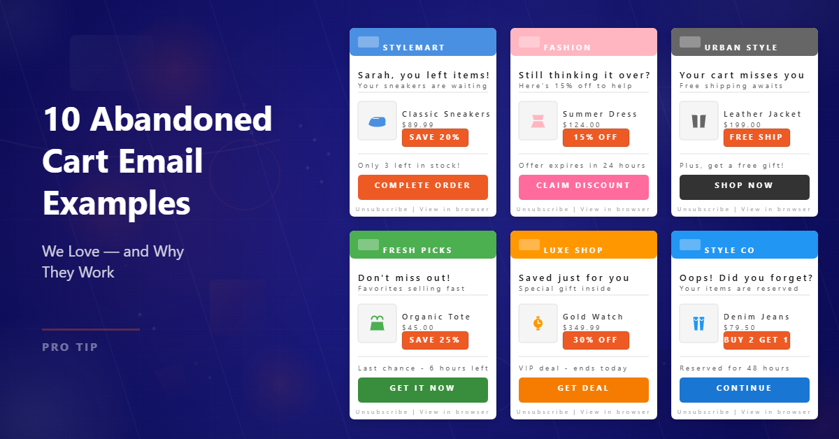 Abandoned Cart Email Examples
