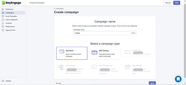 BayEngage's A/B testing feature