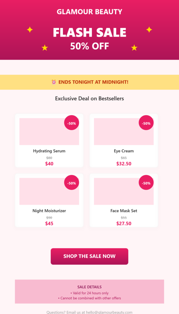 flash sale email template