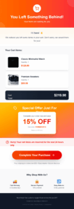 abandoned cart email 8 2