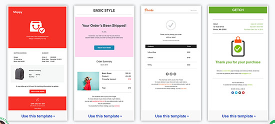 bayengage order confirmation email template