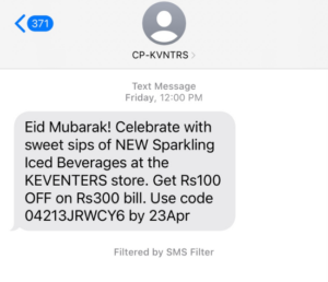 Example of Festive Offer SMS