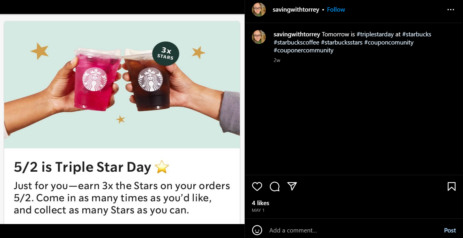 starbucks 3x rewards