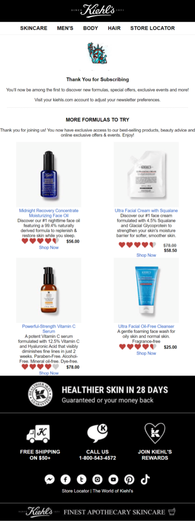 kiehls newsletter emails