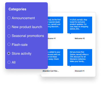 Templates BayEngage over SMSBump