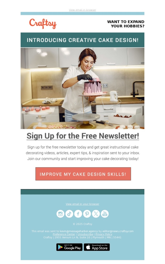 Arts & Crafts Email Template-Craftsy
