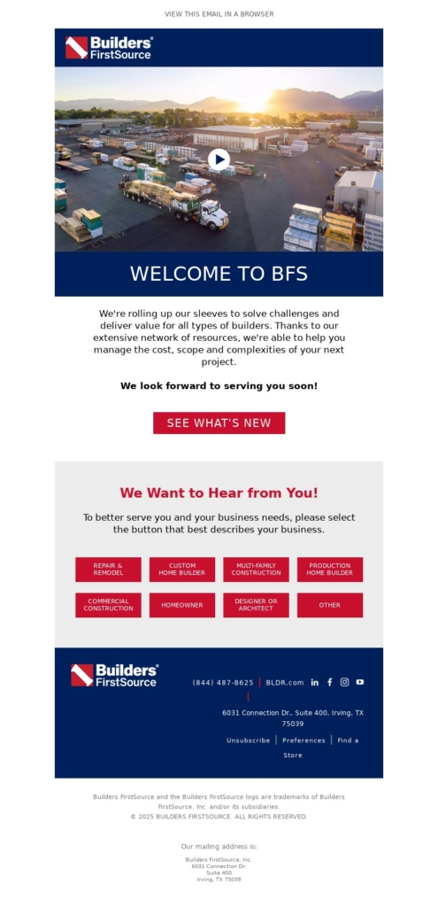 Home Decor Email Template-Builders First Source
