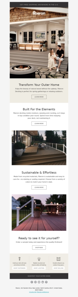 Home Decor Email Template-Fiberon