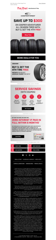 Automotive Brand Email Template-Pep Boys