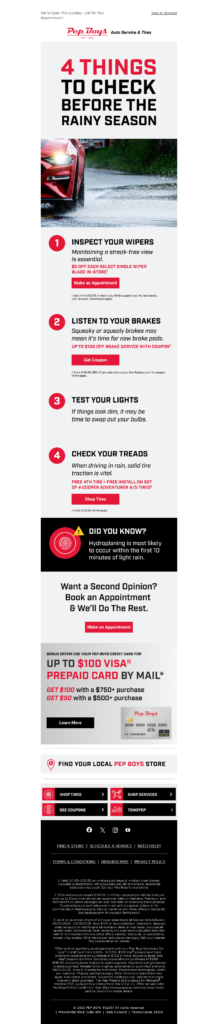 Automotive Brand Email Template-Pep Boys