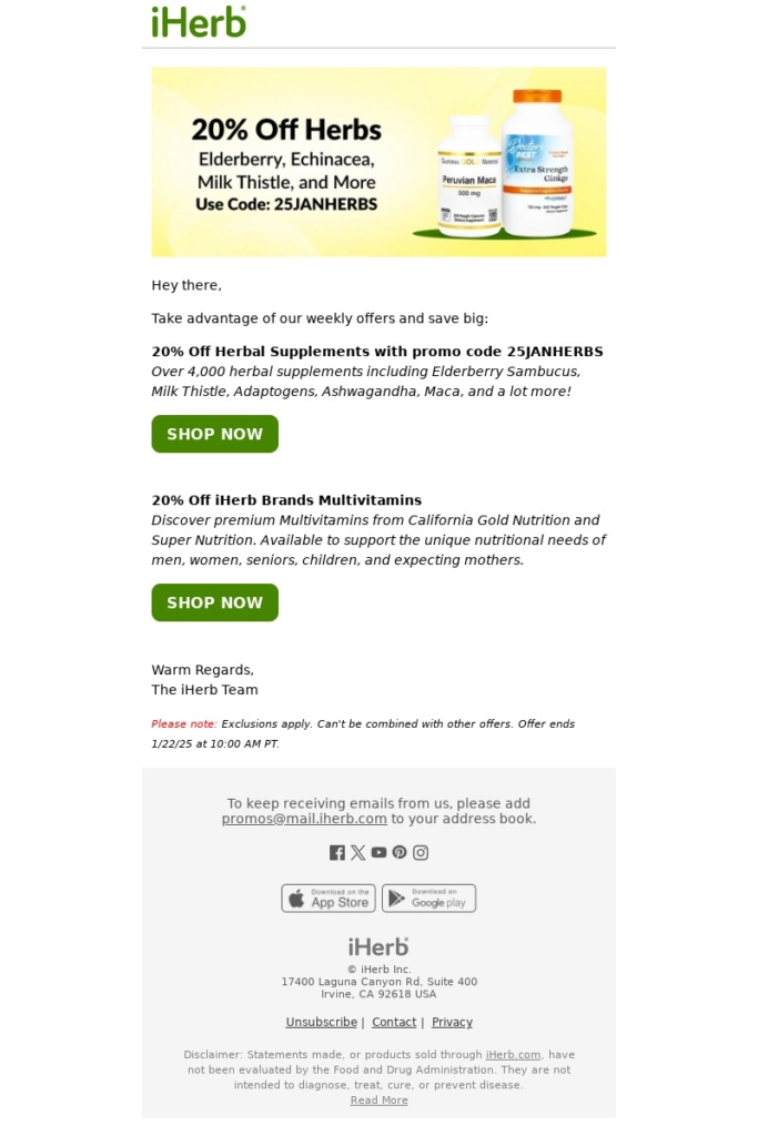 Health-Supplement Email Template-iHerb