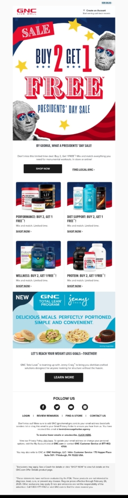 Health-Supplement Email Template-GNC Live Wel