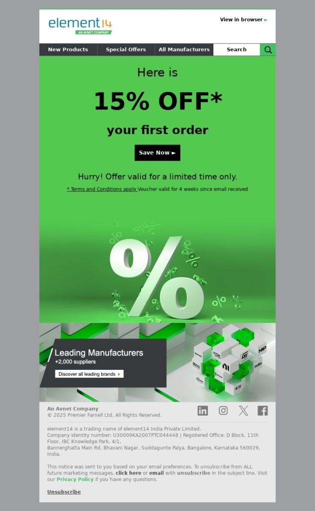 Consumer Electronics Email Template-Element