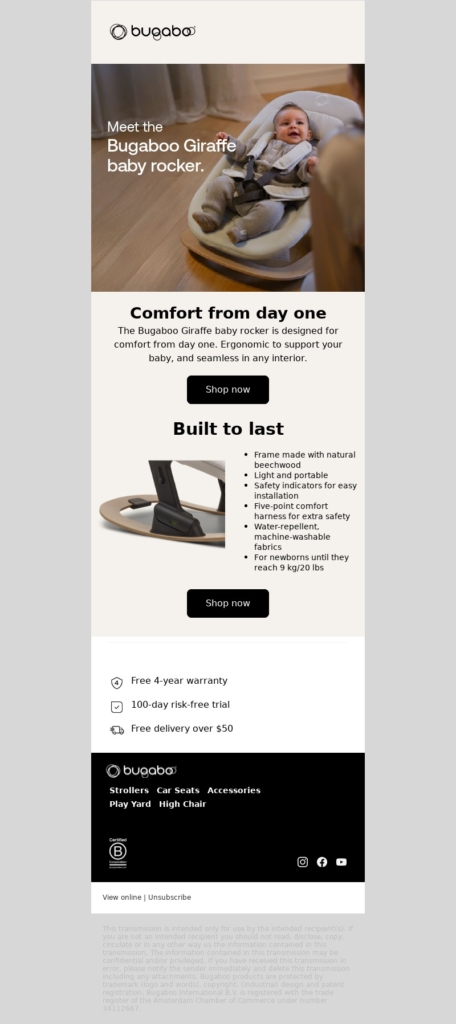Baby Products Brand Email Template-Bugaboo