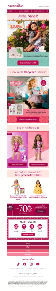Baby Products Brand Email Template-American Girl