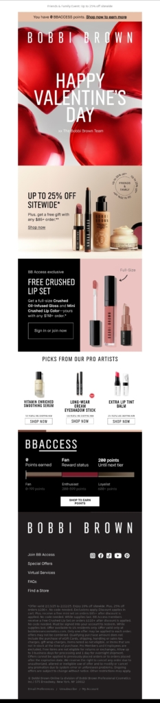 Bobbi Brown-Valentines Day-Beauty Email Template