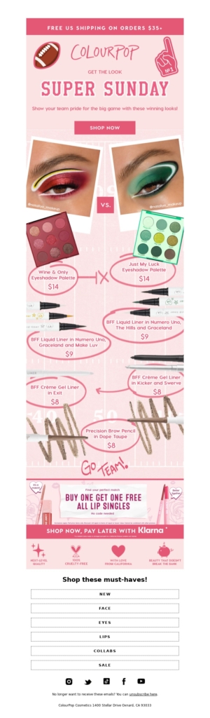 ColourPop-Beauty Email Template