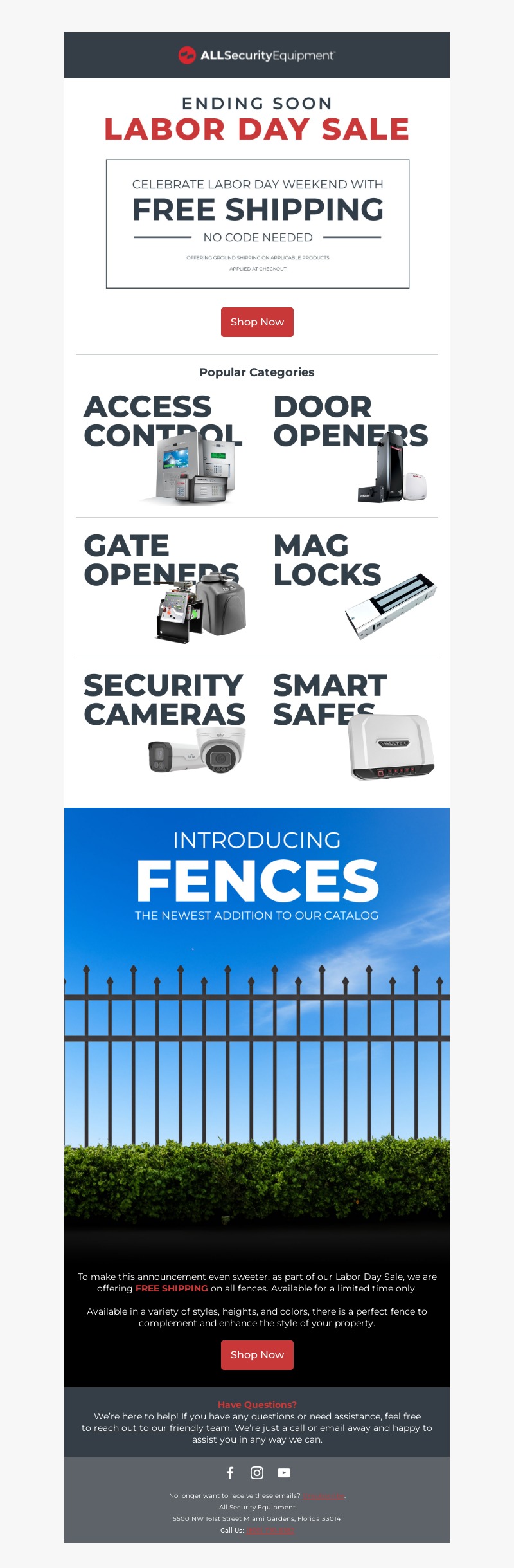 All Security Equipment-Labor-Day-Email-Template