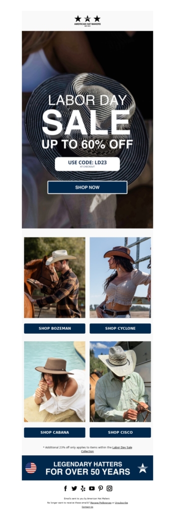 American Hat Makers-Labor-Day-Email-Template