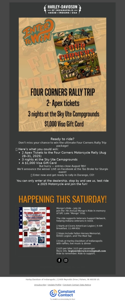 Harley Davidson-Labor Day Email Template