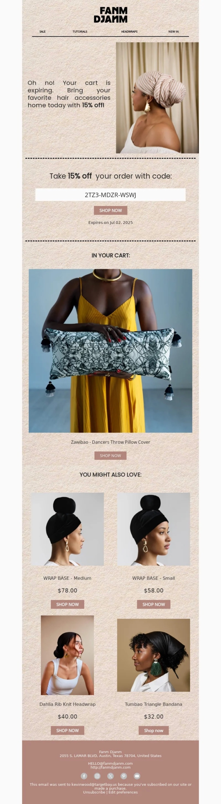 FANM DJANM-abandoned cart email examples