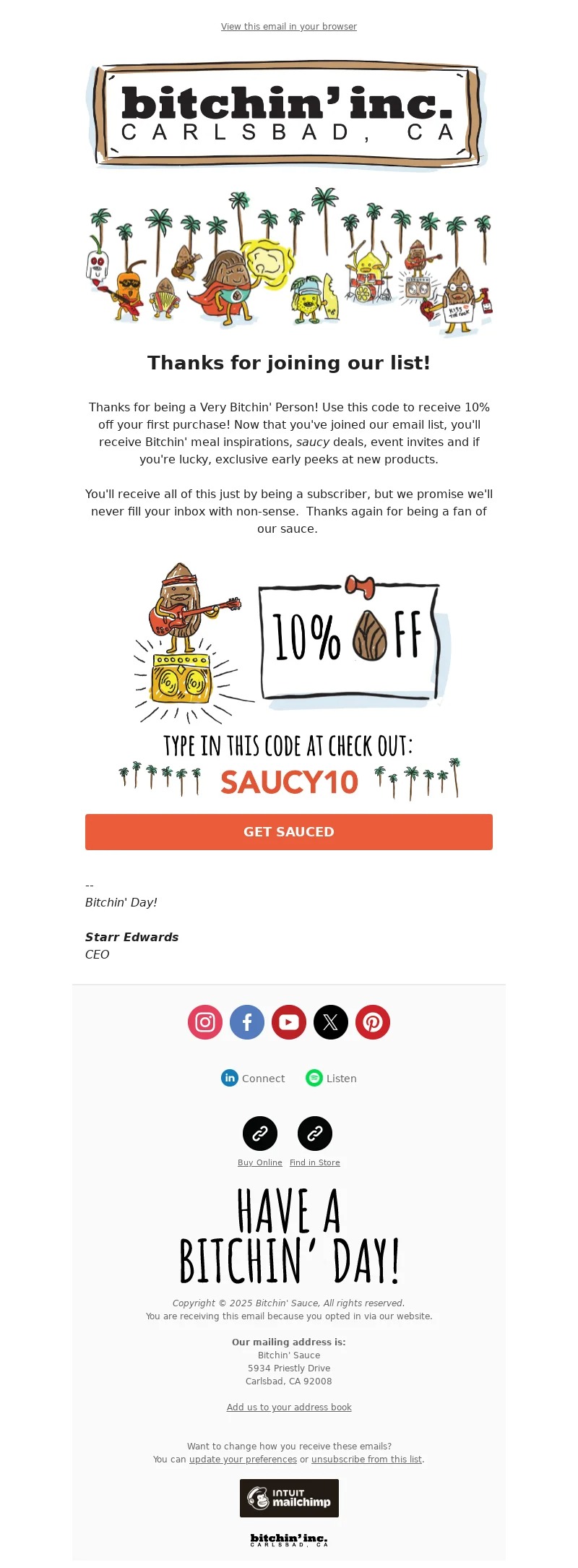 bitchin' inc-welcome email template