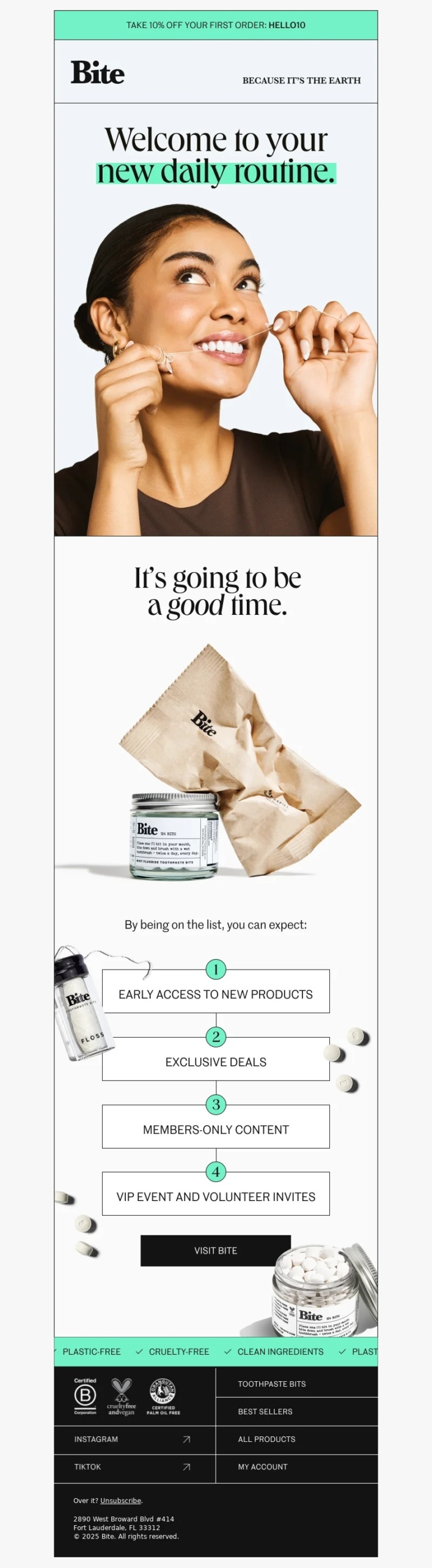 bite-welcome email template