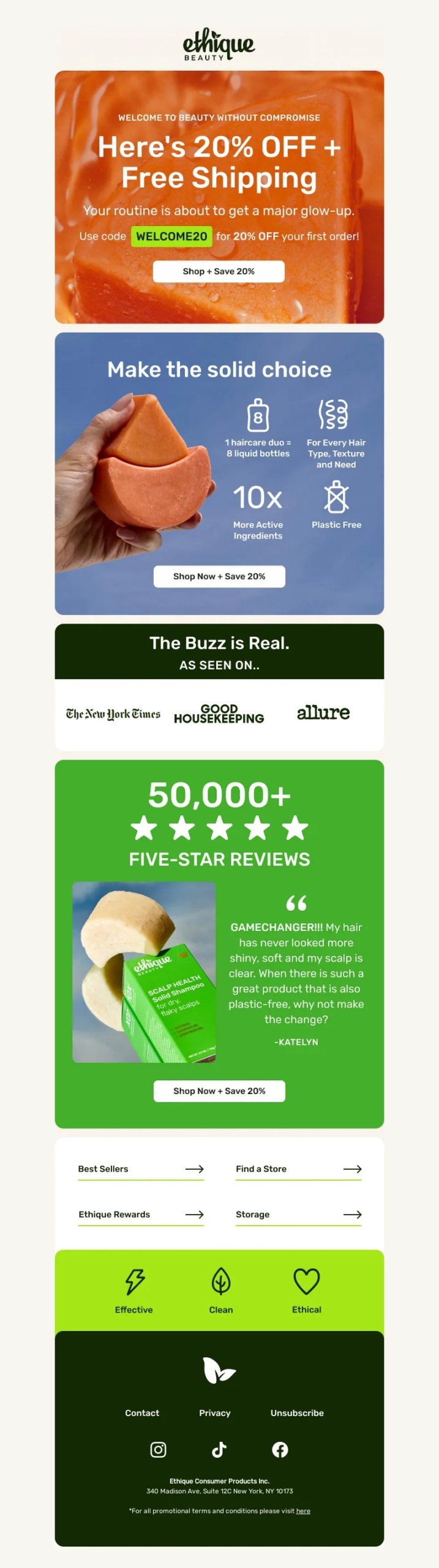 ethique-welcome email template