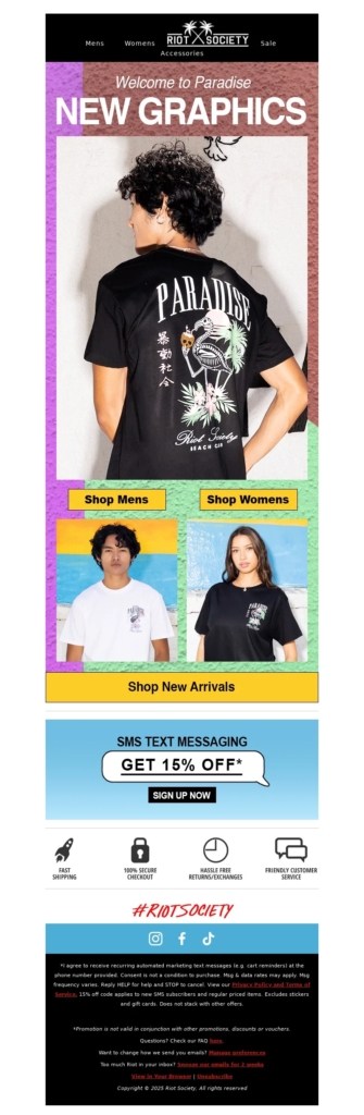 riot society-welcome email template