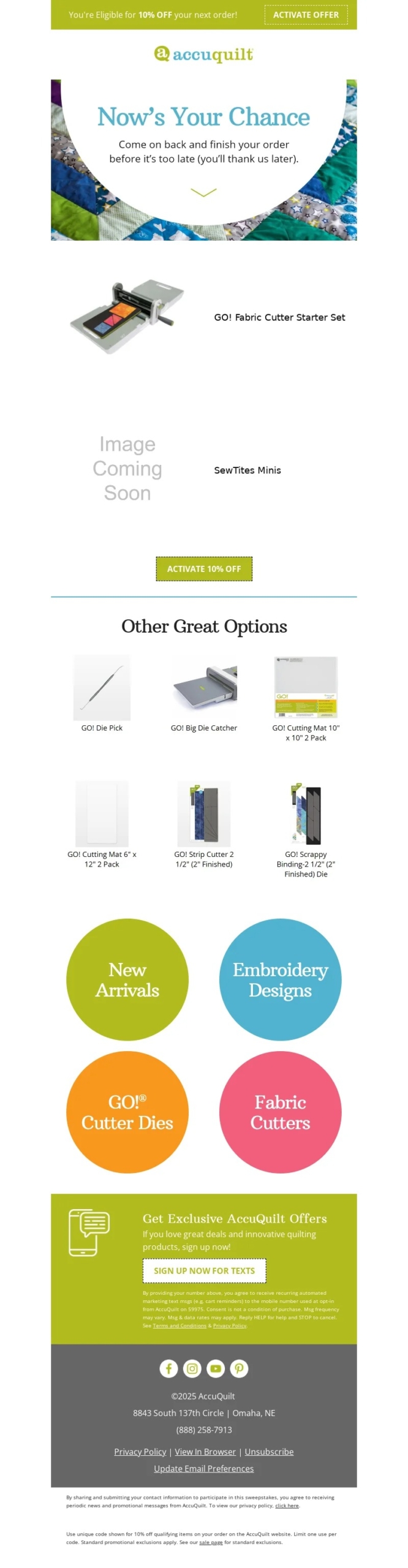 accu quilt-winback email examples
