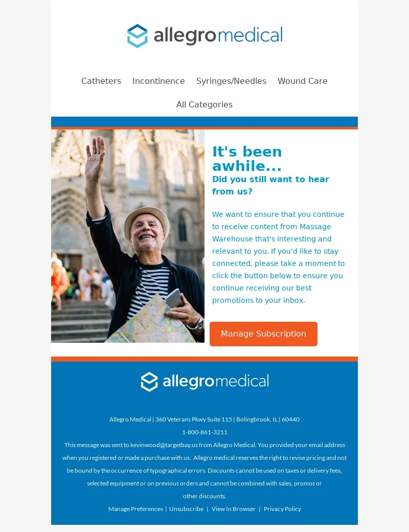allegro medical-winback email examples