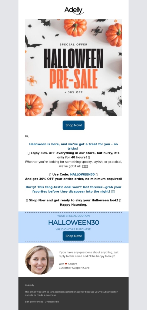 adelly-halloween email template