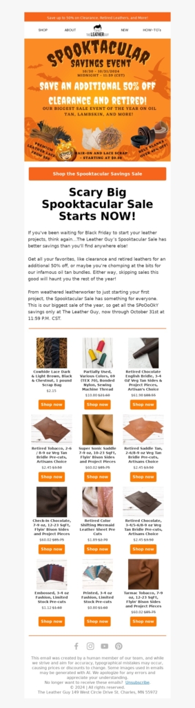 the leather guy-halloween email template