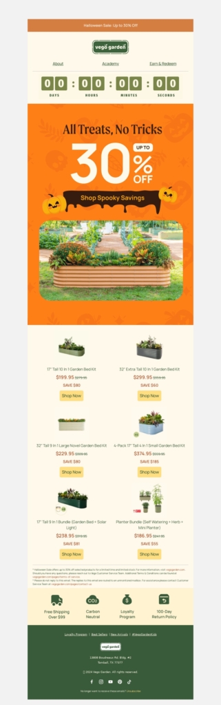 vego garden-halloween email template
