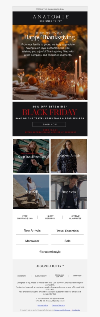 anatomie thanksgiving email template