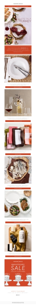 hudson grace thanksgiving email template