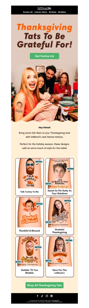 inkbond thanksgiving email template