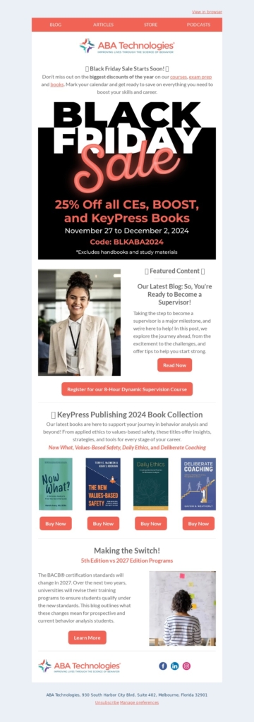 aba technologies black friday email template