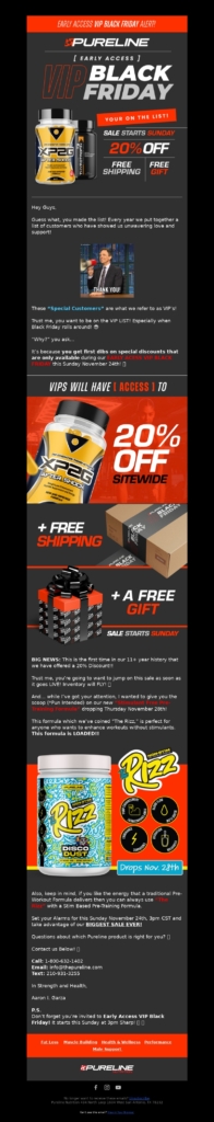 pureline black friday email template