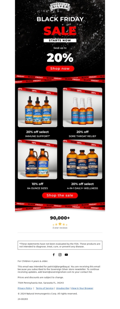 sovereign silver black friday email template