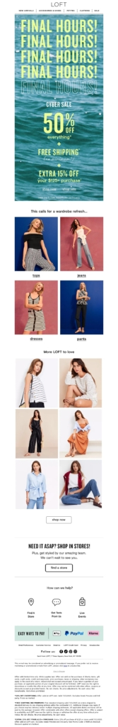 loft 6 cyber monday email template