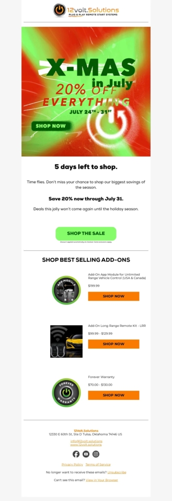 12 volt solutions-christmas email template
