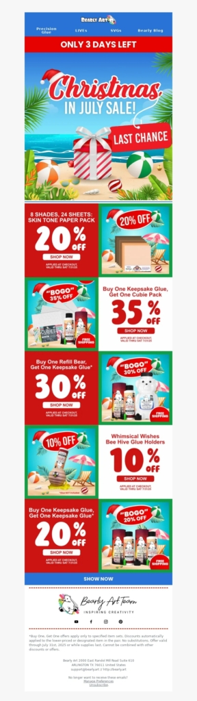 bearly art christmas email template