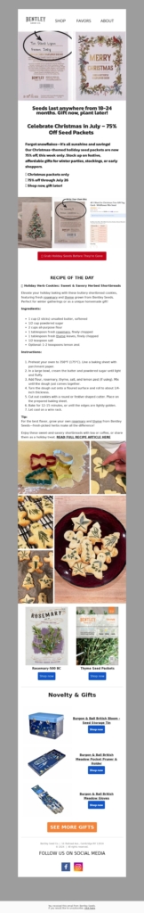 bentley seed christmas email template