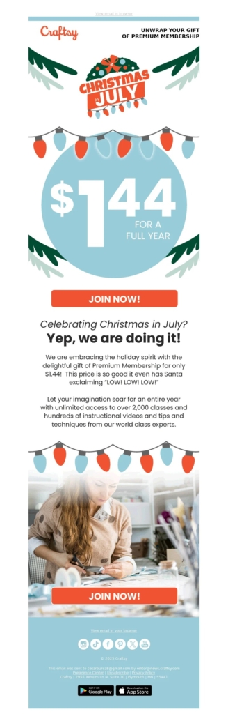 craftsy christmas email template